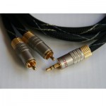 BLACKJACK10.0 - Cable 2 rca - 1 jack 3.5 mm 10,0 mts 