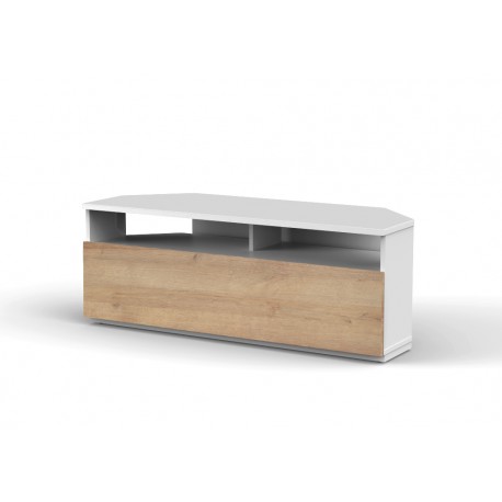 Mueble TV esquinero ref. TRD-100 BCO (100 cms de ancho). Blanco. 